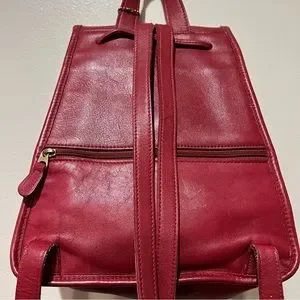 Vintage Coach Large Red Leather Daypack Backpack RARE Coach | Bags | Vintage Coach Large Red Leather Daypack  main image 4